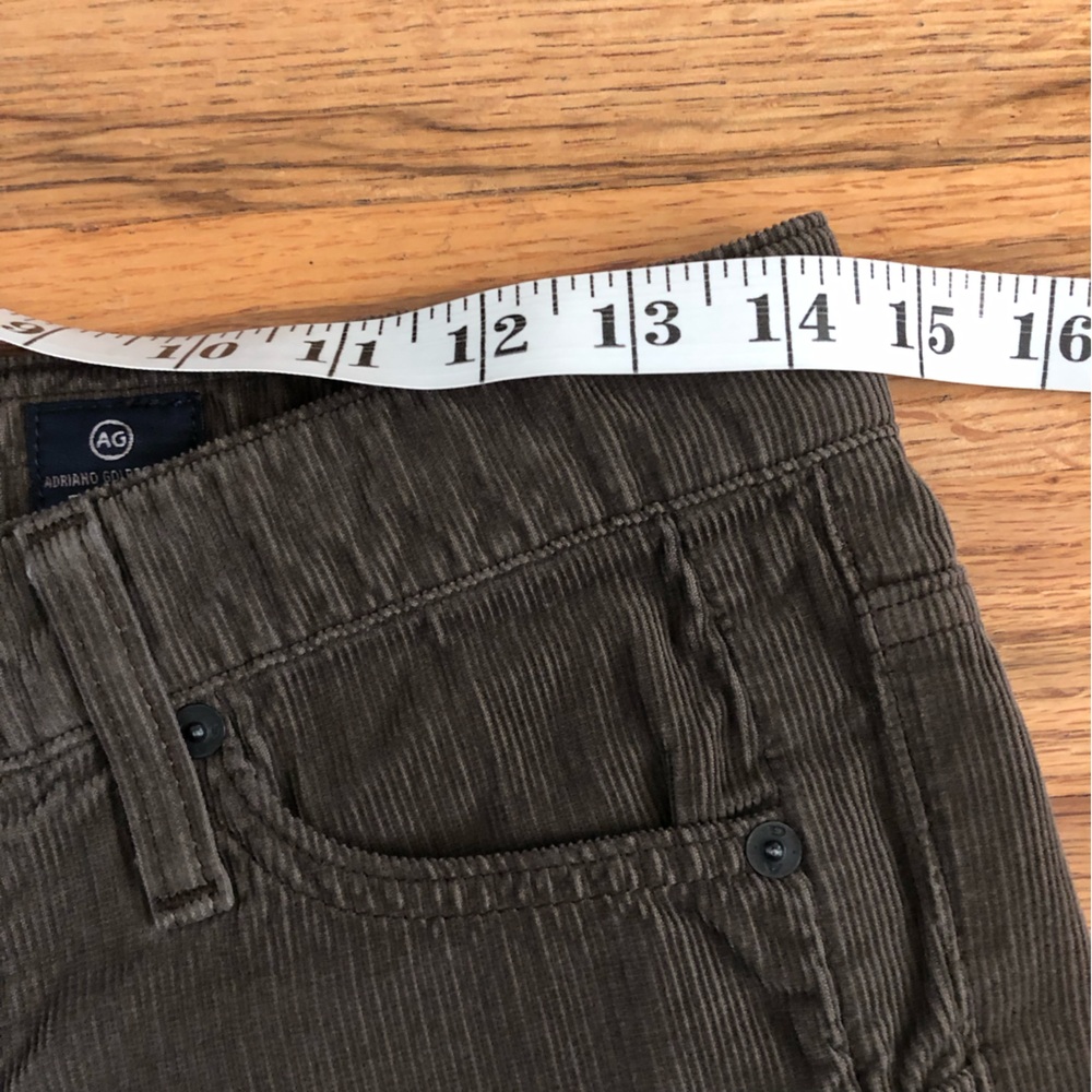 Unworn AG The Beau Slouchy Skinny straight cords pants corduroy brown 25 - Picture 5 of 14